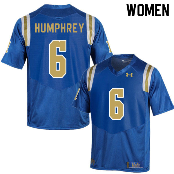 Women #6 John Humphrey UCLA Bruins College Football Jerseys Sale-Blue